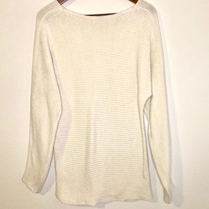 ANN TAYLOR LOFT Cream Ribbed Knit Sweater